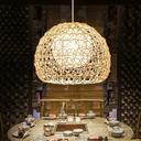 Modern Kitchen bedroom woven chandelier dining led decorative rattan handmade bamboo lamp shade pendant light