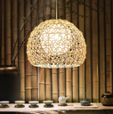 Modern Kitchen bedroom woven chandelier dining led decorative rattan handmade bamboo lamp shade pendant light