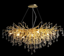 Moroccan Post Modern Raindrops Gold Pendant Hotel Lobby Crystal Chandelier