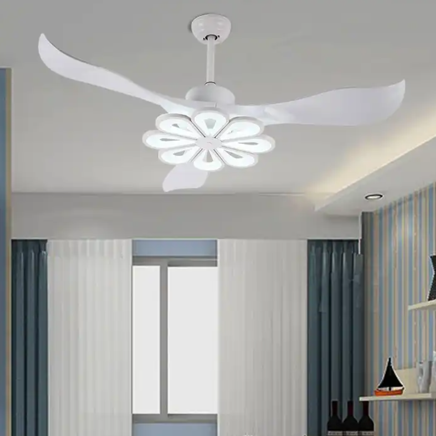 Modern Ceiling fan with lamp Mount kits and remote control Flower Shape LED Ceiling light with Fans