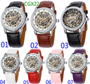 SHENHUA 9592N Lady Mechanical Wrist Watch Women Skeleton Automatic Self-Wind Watches with Rhinestone