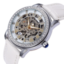 SHENHUA 9592N Lady Mechanical Wrist Watch Women Skeleton Automatic Self-Wind Watches with Rhinestone