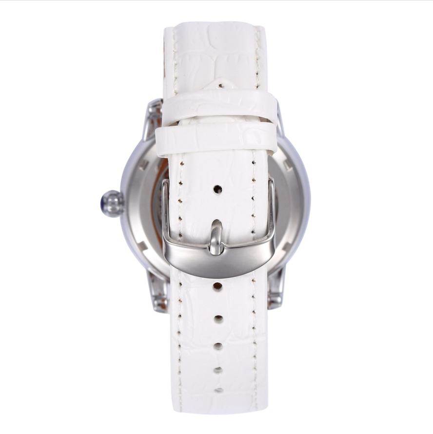 SHENHUA 9592N Lady Mechanical Wrist Watch Women Skeleton Automatic Self-Wind Watches with Rhinestone