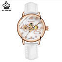 MG.ORKINA MG090 Newest Women Beautiful Rhinestone Leather Strap Mechanical Automatic Classic Dress Watch