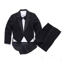 Boy's Classy 5 Piece Suit - Black White