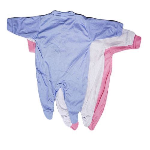 Three Piece Baby Overalls -Pink White Blue