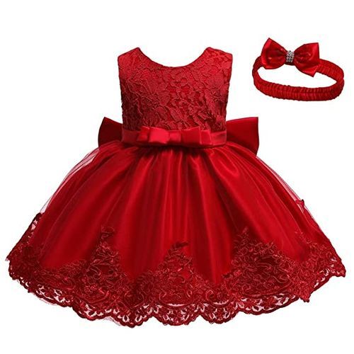 Princess Kids Girls Dress Plus Headgear, Red