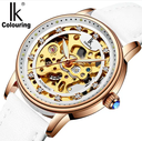 IK Colouring 98465G2 Women Luxury Automatic Mechanical Wristwatch Elegant Luminous Skeleton Self-wind Watches for Lady