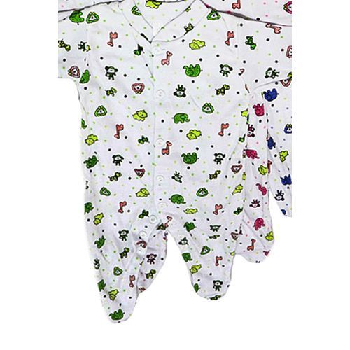 Three Piece Baby Overalls - White Flowered