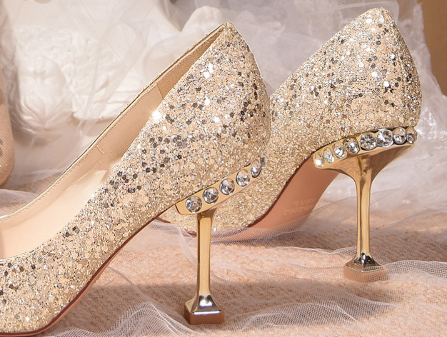 Woman Crystal Bride Wedding Shoes