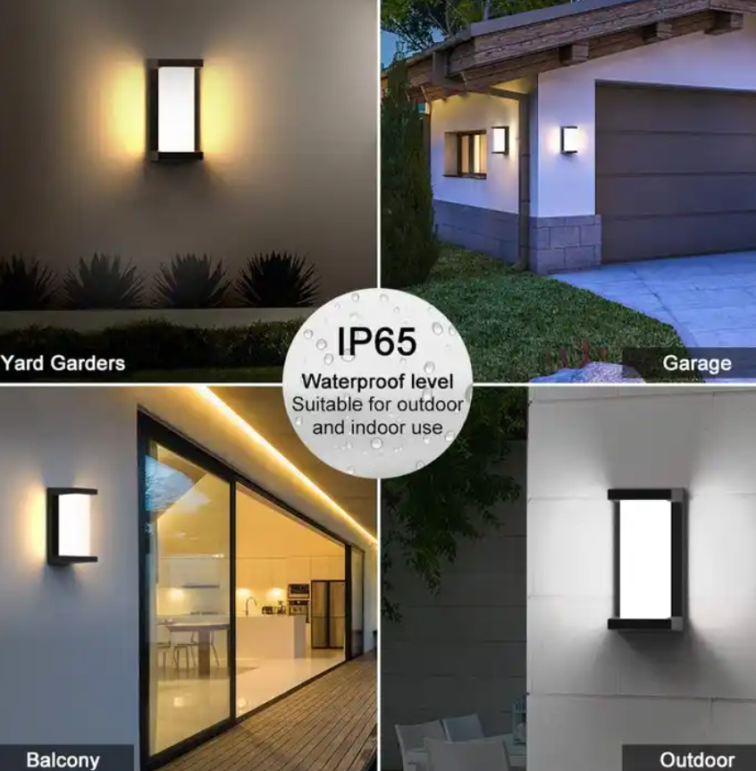 Black 6W Square Shape Cob Charge Led wall light outdoor Wall Lamps light For Home Hotel