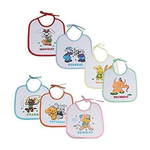 7 Pack Baby Bibs, Waterproof, Washable, - Mult-Colour