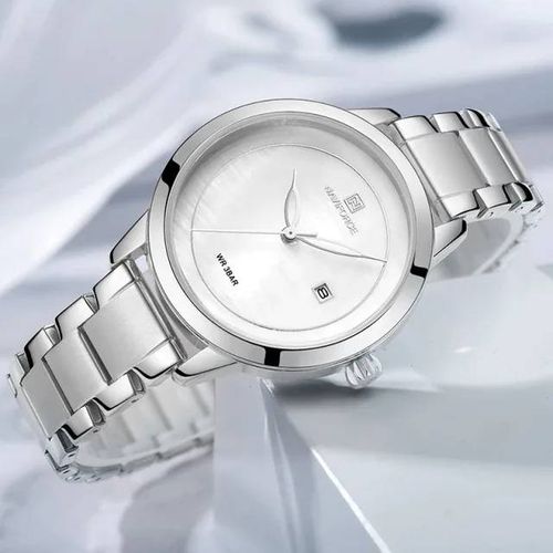 Stainless Steel Waterproof Ladies Watch - Silver