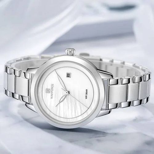 Stainless Steel Waterproof Ladies Watch - Silver