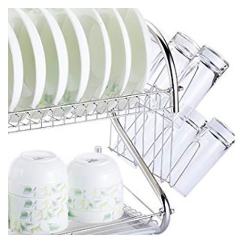 2 Layers Dish Rack - Silver