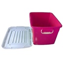 40 Litre Plastic Container Emergency Organizer -Pink & White