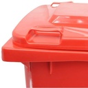 Outdoor 100L Plastic Waste Bin- Red