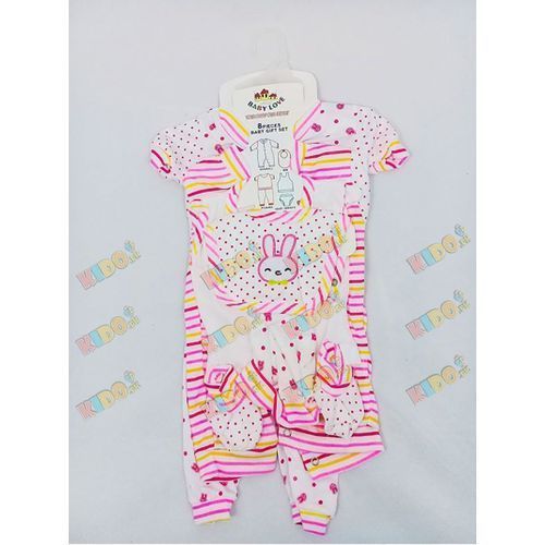 8Pc Striped Baby Pack - White,Pink