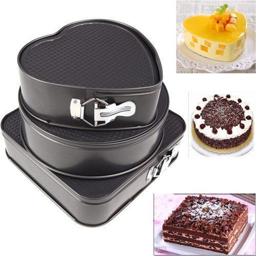 Cake Mould Non-stick Baking Pans 3 Pieces - Black