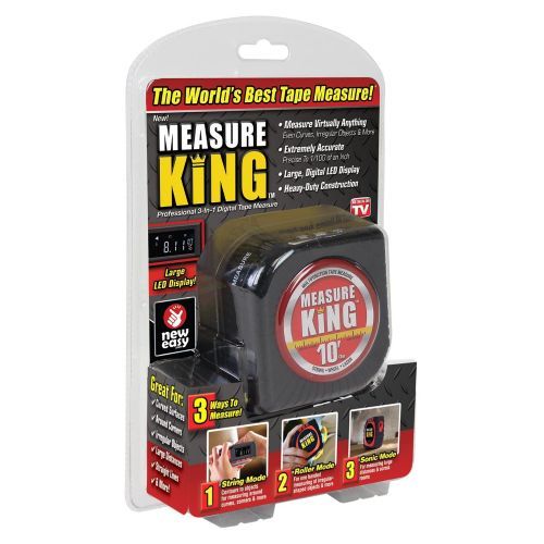 3-in-1 Laser Digital Tape Measure String Mode, Sonic Mode & Roller Mode, Black.