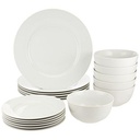 Set Of 6 Dinner Plates Side Plates Soup Bowls And Cups - White