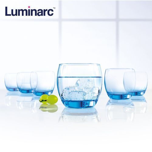 6 Pieces Of Oval Luminarc Glasses-Blue.