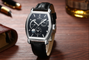 AILANG 5810 Tonneau High Quality Watches Date Automatic Mechanical Wristwatch Leather Watch For Male