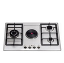 Stainless Steel Gas Electric Hob, built in cook top 5 burner gas cooker