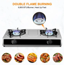 Gas cooker 2 Burner household gas Gas stove table Stainless Steel Burner Cooker