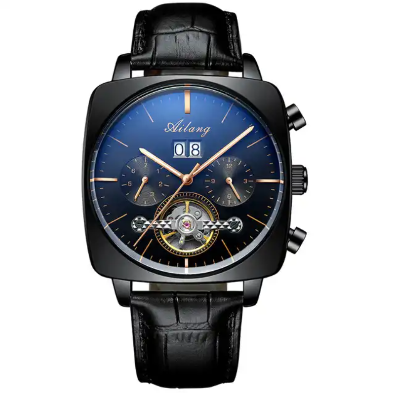 Ailang 8655 Square Case Men Mechanical Watches Luxury Tourbillon Waterproof Men Automatic Watch