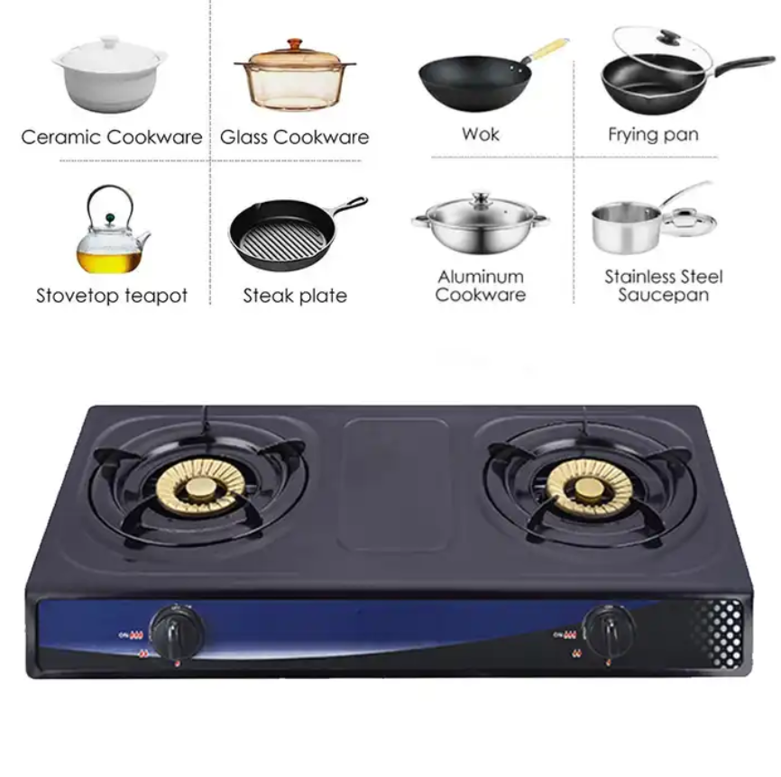 Gas Stove Stainless Steel 2 Burner Cooktops