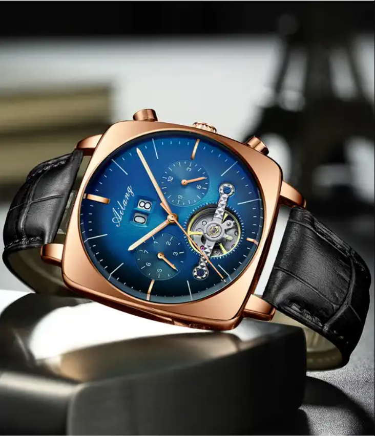 Ailang 8655 Square Case Men Mechanical Watches Luxury Tourbillon Waterproof Men Automatic Watch