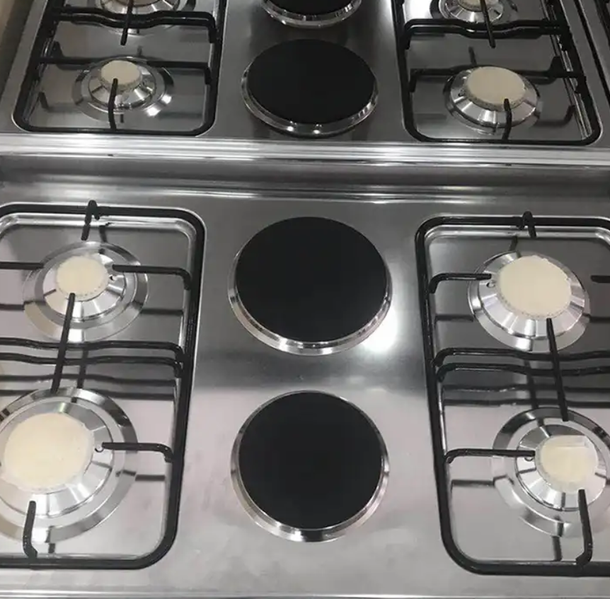 6 Burner Stove With Oven Gas Range With Pizza Bakery Bread , Oven 4 Burner 2 Plates Stove With Oven