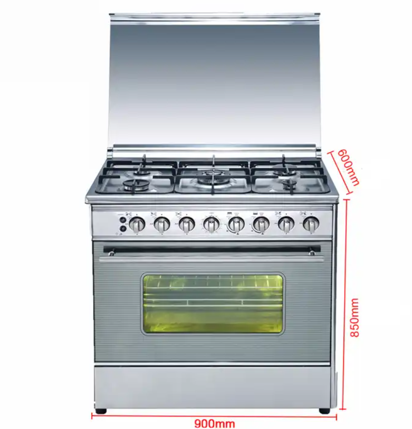 5 Burners Gas Cooker With Oven, Multifunction oven with gas cooker, 36 inch cooking range with oven