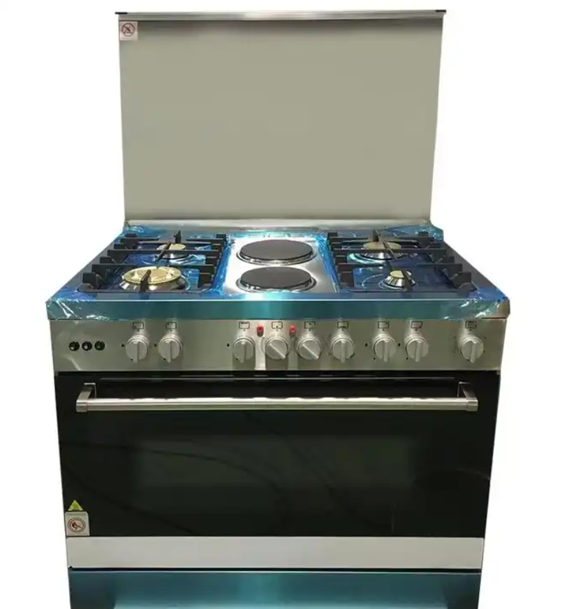 OEM Design 4 Burners and 2 Electronic hot plates free standing commercial kitchen gas range stove cooker with oven grill