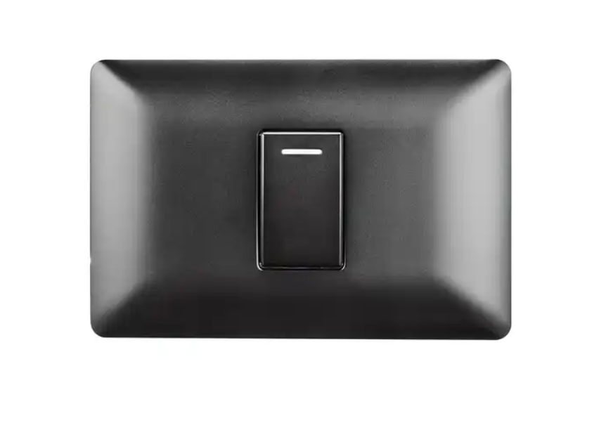 AM2227.3W.FMBK AM Series Full Matte Black Z&A ZA electrical wall switch and socket