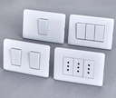 TB Series White 1 gang 2 gang 3 gang Push Button Home Wall Electric light Switches and Sockets