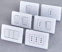 TB Series White 1 gang 2 gang 3 gang Push Button Home Wall Electric light Switches and Sockets