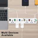 5 way Universal Power Socket with independent switch and 2 USB extension socket Power Strip