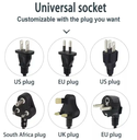 Universal Power Socket with 2 USB extension socket Power Strip 3 way with individual switch