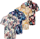 Cotton Casual Hawaii Print Short-sleeved Shirt Men's Beach Shirts