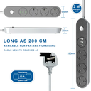 Power Strip With 3 USB 3 Way AC Outlet 2M Cable British UK Socket Plug Standard Extension Socket Power Strip