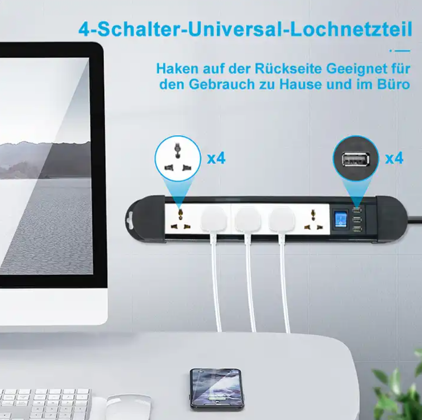 Multifunctional Universal Socket 5 Outlets 3 USB with switch extension Power Strip