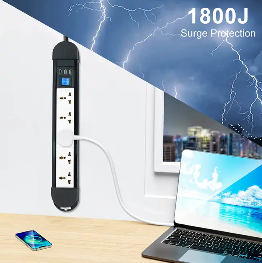 Multifunctional Universal Socket 5 Outlets 3 USB with switch extension Power Strip