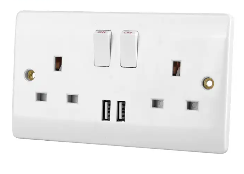 Modern Power double Wall SOCKET with USB