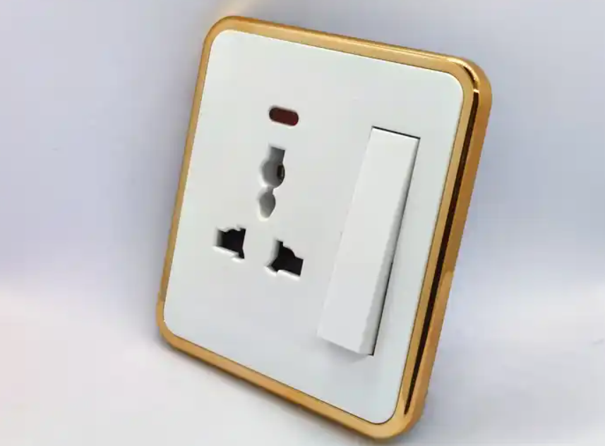 Plastic wall electrical switch and socket