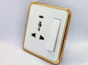 Plastic wall electrical switch and socket