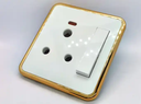 Plastic wall electrical switch and socket