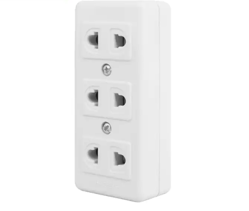 Socket for Power Strip with 3 outlet for 2 pin plugs electrical accessories