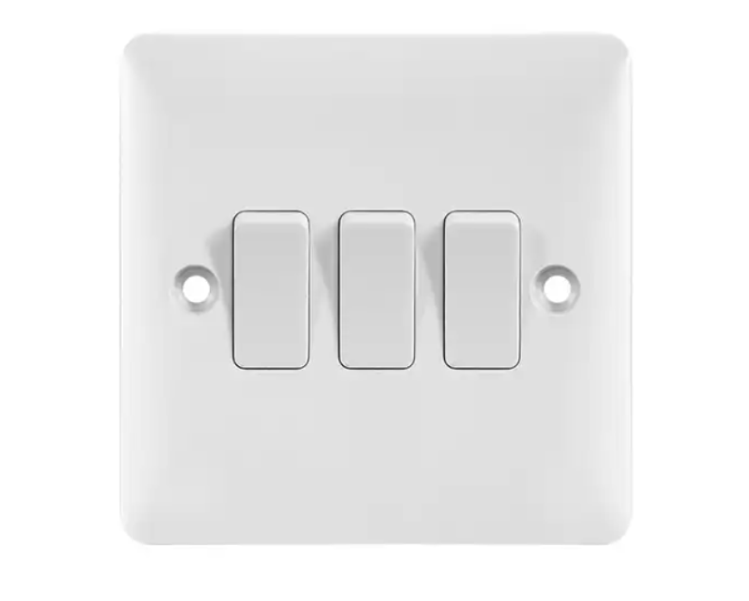 High Precision 86*86mm 3 Gang Wall Switch And Socket